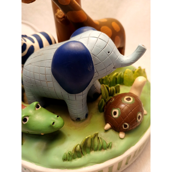 2004 Vintage Nursery Lamp Baby Jungle Animals Child Room w Shade Decor Works - Picture 4 of 16